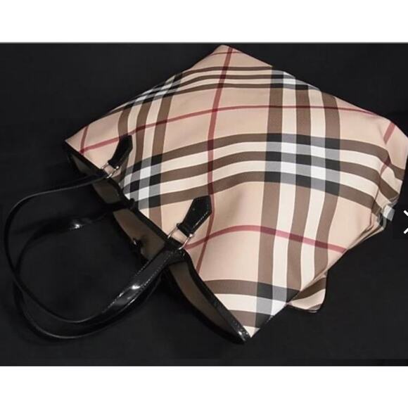 BURBERRY Burberry Check Pattern Tote Bag Shoulder Bag - Picture 2 of 4
